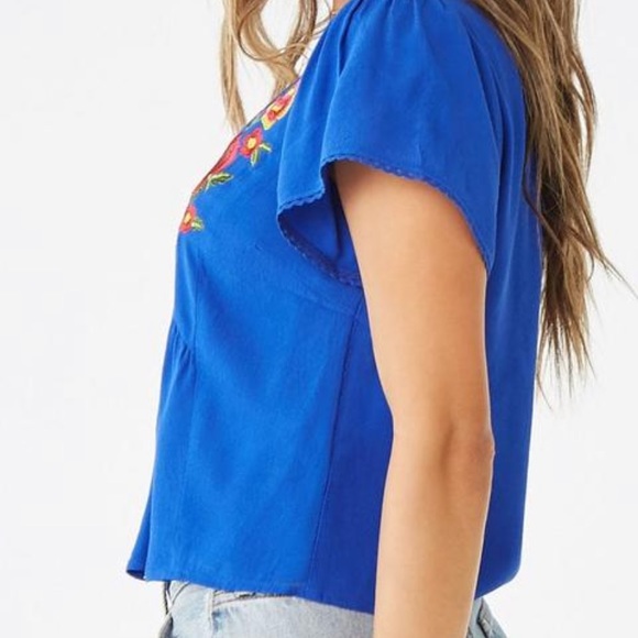 Forever 21 Floral Embroidered Shirt - Picture 2 of 7